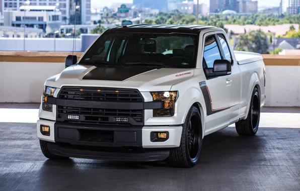 Картинка Concept, Ford, Front, White, F-150, Pickup, Roush, Ford F-150, SEMA 2015