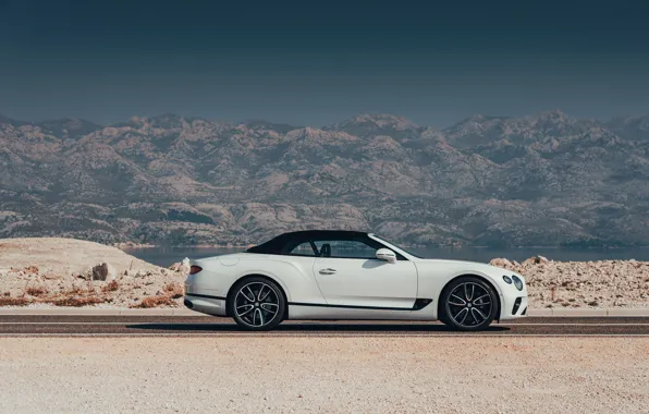 Картинка белый, Bentley, кабриолет, мягкий верх, 2019, Continental GT Convertible
