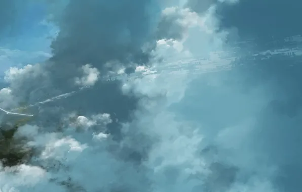 Картинка небо, облака, параплан