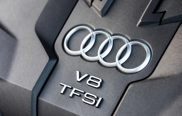 Картинка Audi, двигатель, эмблема, крышка, седан, Audi A8, TFSI, Audi S8, 2020, 2019, V8 Biturbo, 4.0 …