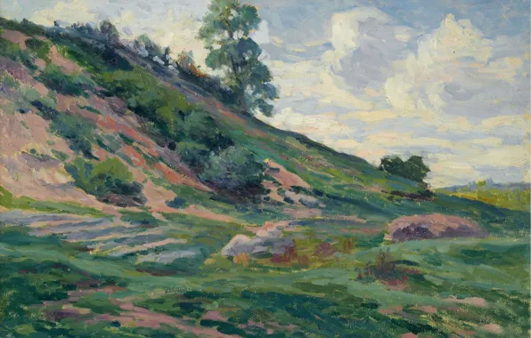 Картинка пейзаж, картина, 1905, Максимильен Люс, Maximilien Luce, Окраина Мулинё возле Этампа