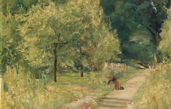 Картинка пейзаж, картина, 1923-24, Max Liebermann, Макс Либерман, Садовник в Саду Ванзее