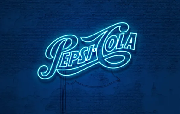 Картинка стена, неон, wall, напиток, cola, pepsi, кола, drink, газировка, пепси, неоновое свечение, pepsi-cola, пепси-кола