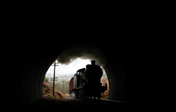 Картинка фон, поезд, тоннель