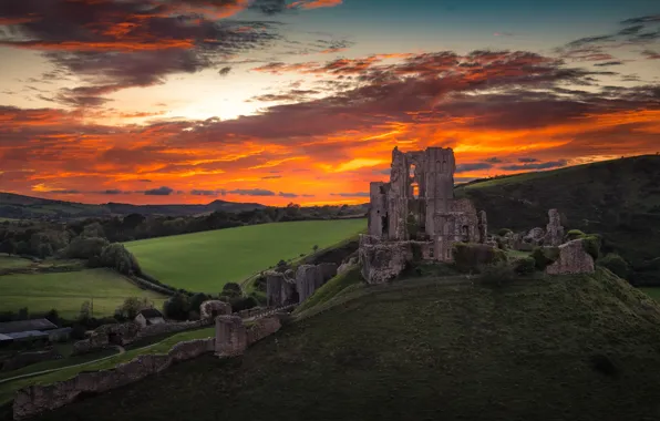 Картинка England, Corfe Castle, Dorset, East Hill