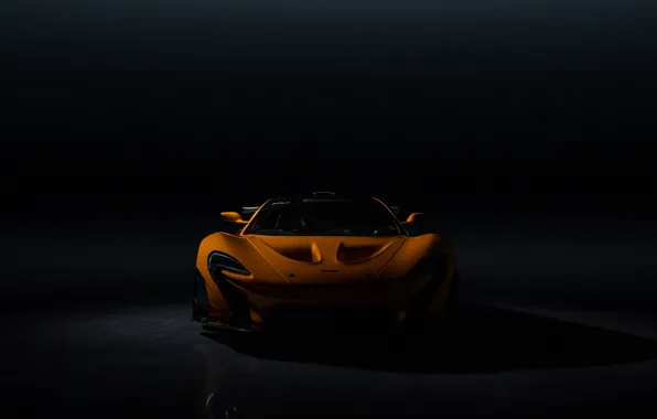 Картинка McLaren, Dark, Orange, Front, Sight