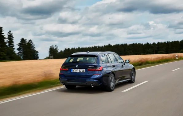 Картинка скорость, BMW, 3-series, универсал, тёмно-синий, 3er, 2020, G21, 330d xDrive Touring