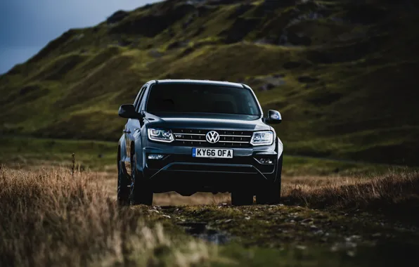 Картинка Volkswagen, пикап, Amarok, Black Edition, 2019, передом