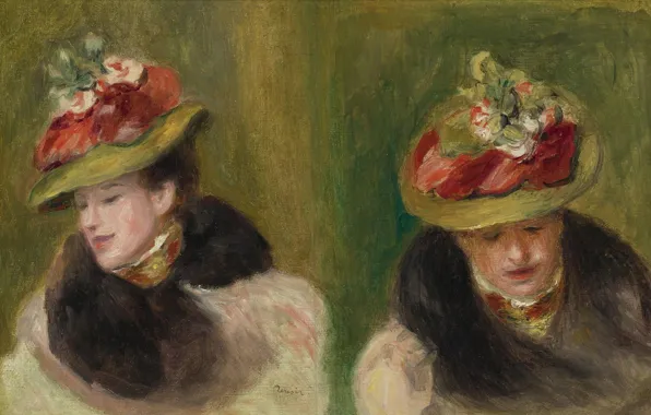 Картинка картина, Пьер Огюст Ренуар, Pierre Auguste Renoir, Двойной Портрет Жанны Бодо