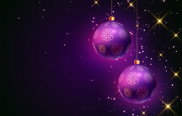 Картинка украшения, шары, Рождество, dark, Новый год, christmas, new year, happy, balls, background, merry, purple, luxury, …
