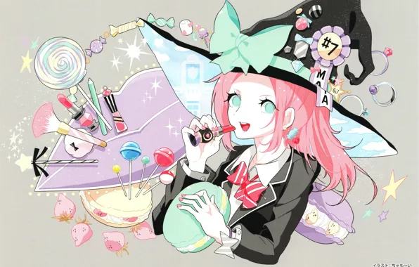 Картинка девушка, конфеты, ведьма, Ямада-кун и семь ведьм, Yamada-kun and the Seven Witches, Maria Sarushima