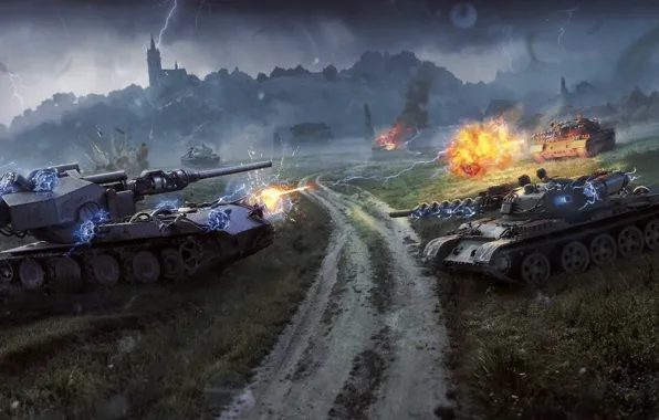 Картинка Бой, Машины, World of Tanks, Режим, Вафентраген