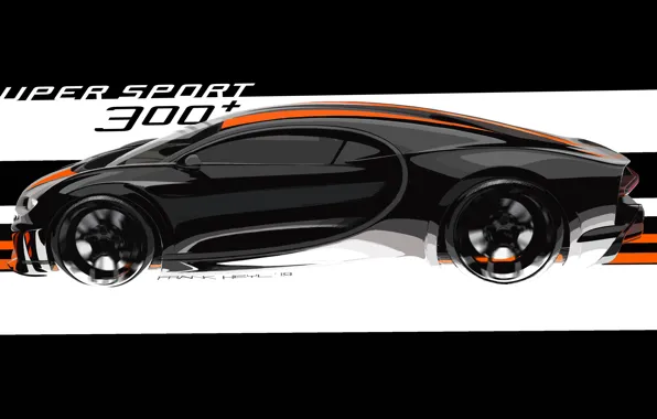 Картинка Bugatti, вид сбоку, гиперкар, Chiron, 2019, Super Sport 300+