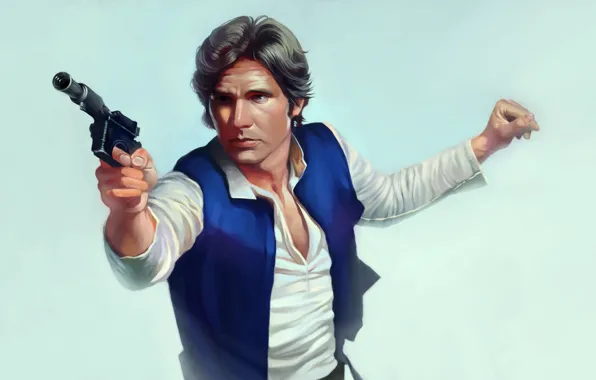 Картинка пистолет, Звёздные Войны, парень, Han Solo