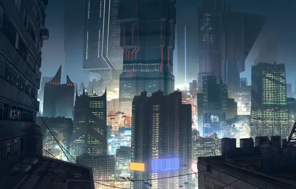 Картинка город, будущее, sci fi city