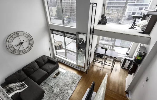 Картинка интерьер, гостиная, столовая, Vancouver Lofts, Modern Architectural Homes