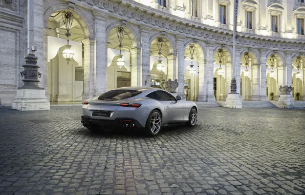 Картинка Италия, Ferrari, суперкар, вид сзади, Roma, 2020