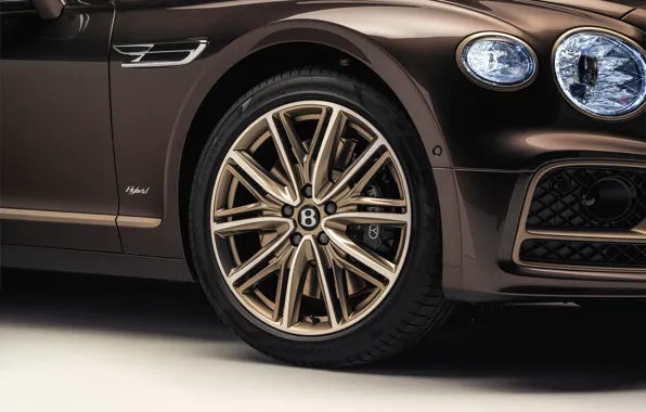 Картинка Bentley, логотип, колесо, диск, Flying Spur Hybrid, Odyssean Edition, часть кузова