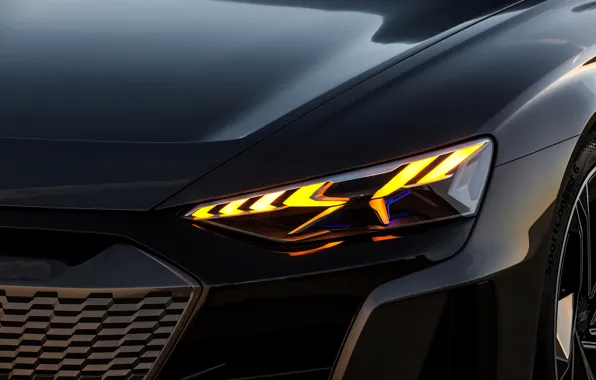 Картинка Audi, фара, капот, 2018, e-tron GT Concept