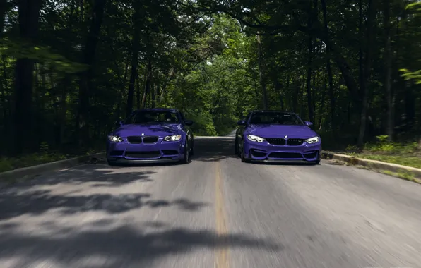 Картинка BMW, Purple, E92, Pair, F84