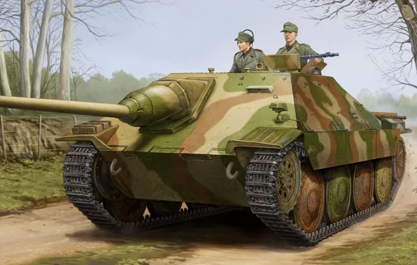 Картинка САУ, истребитель танков, самоходная артиллерийская установка, Hetzer, немецкая лёгкая, Jagdpanzer 38(t)