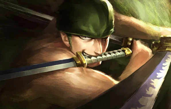 Картинка взгляд, меч, парень, One Piece