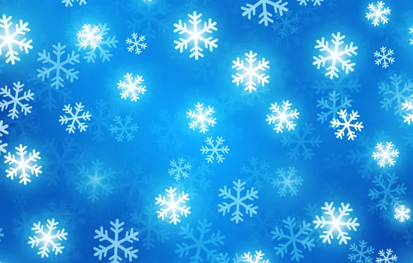 Картинка зима, снег, снежинки, фон, Christmas, blue, winter, background, snow, snowflakes