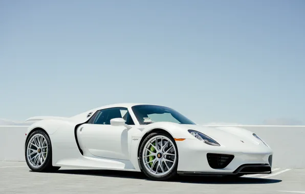 Картинка Porsche, Sky, 918, Hybrid, White, VAG