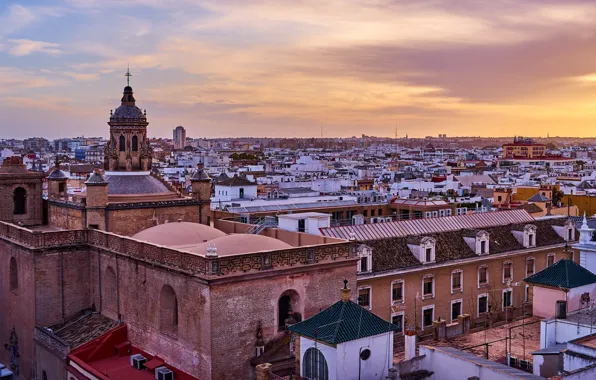 Картинка город, Sunset, Seville