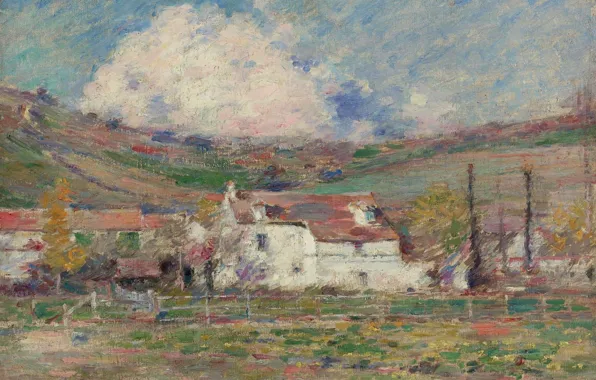 Картинка пейзаж, картина, Теодор Робинсон, Theodore Robinson, Маленькая Мельница. Осень, 1893-96