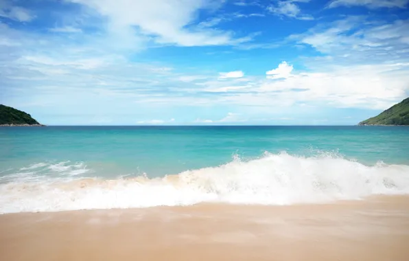 Картинка песок, море, волны, пляж, лето, summer, beach, sea, blue, sand, wave
