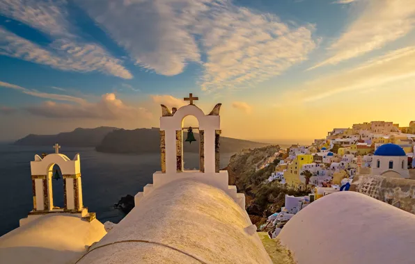 Картинка Греция, церковь, остров Санторини