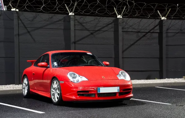 Картинка Red, Parking, Sportcar, Porsche 996 GT3