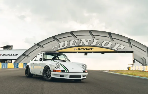 Картинка Porsche, Classic, Porsche 911, White, Track, Clubsport, Dunlop, PS Le Mans