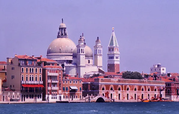 Картинка Италия, Венеция, собор, канал, колокольня