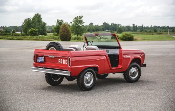 Картинка красный, Roadster, Ford, сзади, 1966, Bronco