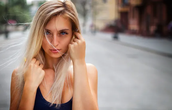 Картинка girl, Model, photo, blue eyes, blonde, portrait