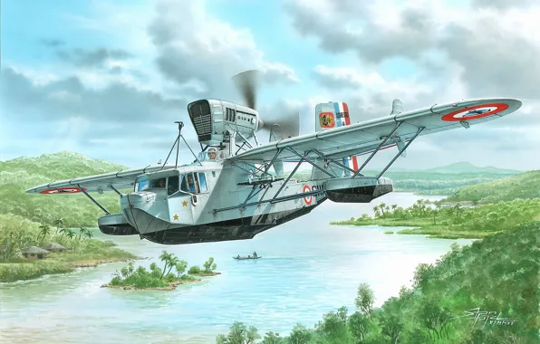 Картинка Франция, бомбардировщик, летающая лодка, самолёт-разведчик, французский гидросамолёт, Loire 130Cl