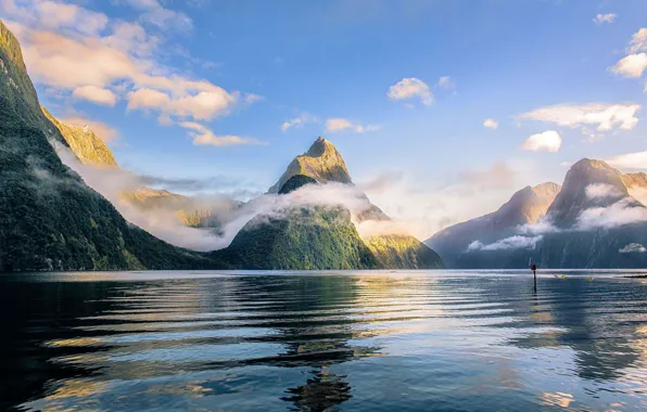 Картинка горы, озеро, Новая Зеландия