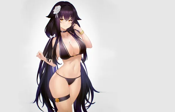 Картинка girl, hot, sexy, Anime, boobs, purple, breasts, cute, bikini
