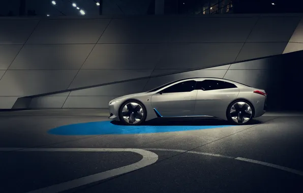 Картинка Concept, BMW, Концепт, Седан, Немецкий, Сбоку, Электромобиль, 2021, Городской автомобиль будущего, BMW i Vision Dynamics