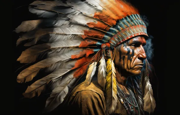 Картинка art, leader, chief, native american, first people, first nation