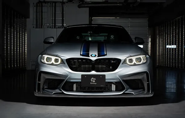 Картинка BMW, Light, Front, White, Face, 3D Design, BMW M2, M2 Competition
