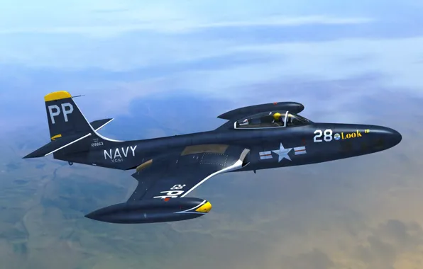 Картинка Banshee, US Navy, Палубный самолёт, F2H-2P
