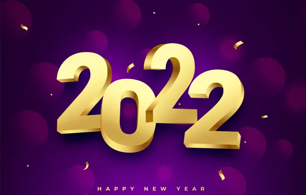 Картинка фон, золото, цифры, Новый год, golden, new year, happy, purple, decoration, sparkling, 2022