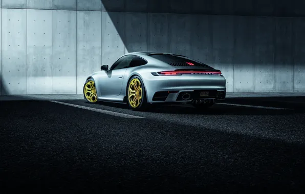 Картинка 911, Porsche, вид сзади, Carrera, TechArt, 992, 2019