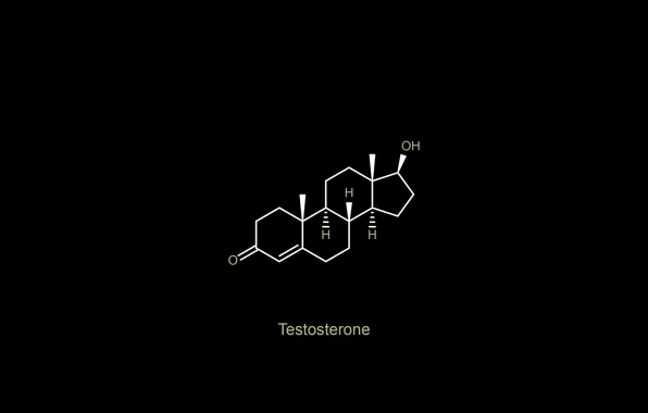 Картинка minimalism, oxygen, chemistry, black background, science, simple background, Testosterone, chemical structures, hydrogen