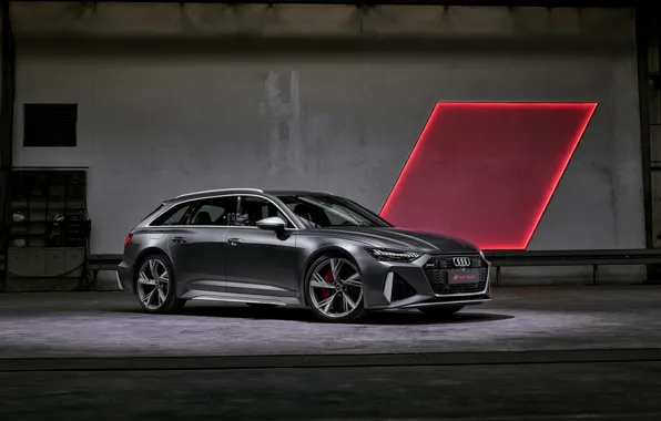 Картинка свет, Audi, универсал, RS 6, 2020, 2019, тёмно-серый, V8 Twin-Turbo, RS6 Avant