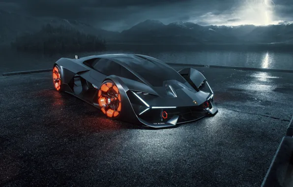 Картинка рендеринг, Lamborghini, суперкар, гиперкар, Terzo Millennio