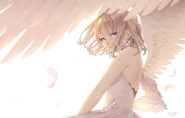 Картинка взгляд, крылья, ангел, левушка